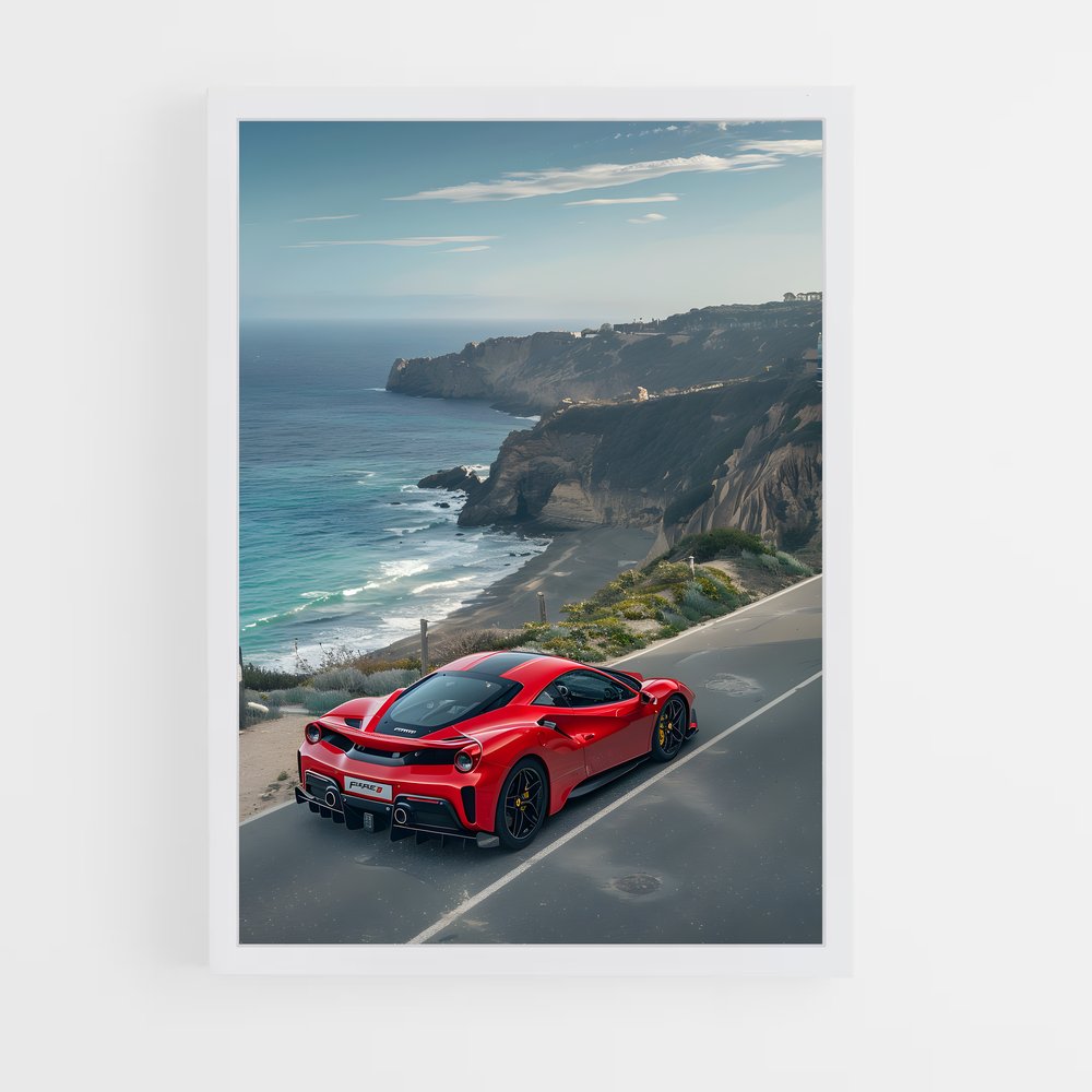 Poster pista route – affiche Ferrari (vue 3)